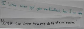 Mindset Statements written by Jennifer's students